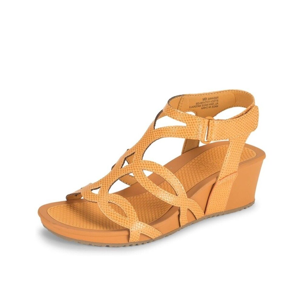 Baretraps Womens 8 M Sun Yellow Raeanne Strappy Wedge Heel Sandals NIB LC1